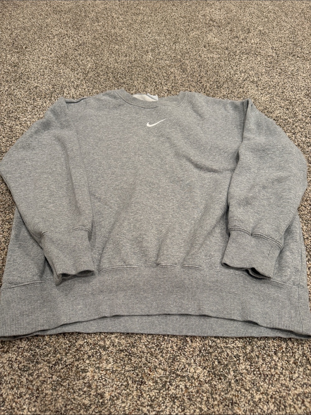 Nike Gray Pullover Sweatshirt with White Swoosh